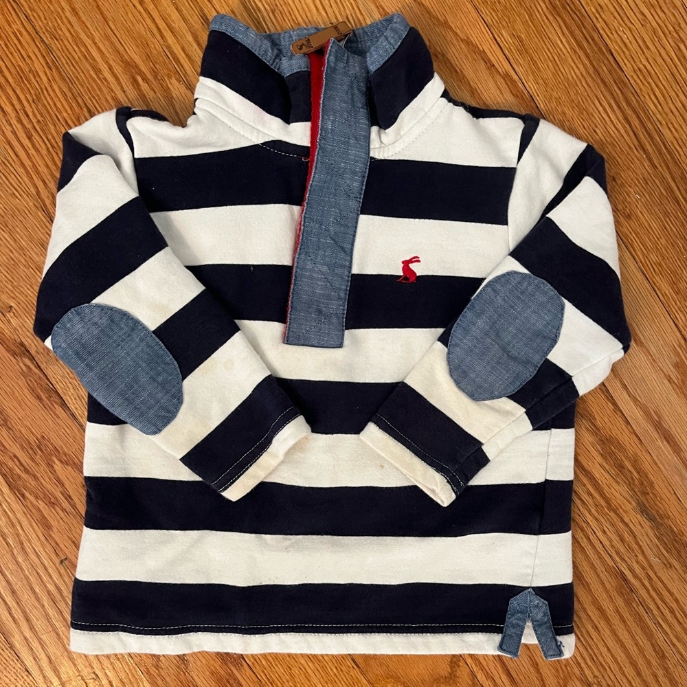 Joules Toddler Boys 1/4 Striped Zip top 2T